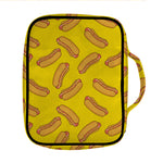 Yellow Hot Dog Pattern Print Front Pocket Bible Bag