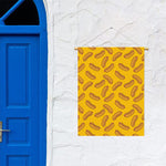 Yellow Hot Dog Pattern Print Garden Flag