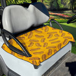 Yellow Hot Dog Pattern Print Golf Cart Seat Cover