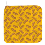 Yellow Hot Dog Pattern Print Hand Towel