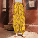 Yellow Hot Dog Pattern Print Harem Pants