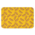 Yellow Hot Dog Pattern Print Indoor Door Mat