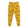 Yellow Hot Dog Pattern Print Jogger Pants