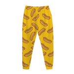 Yellow Hot Dog Pattern Print Jogger Pants