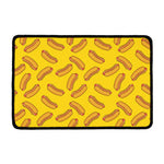 Yellow Hot Dog Pattern Print Kitchen Mat