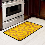 Yellow Hot Dog Pattern Print Kitchen Mat