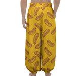 Yellow Hot Dog Pattern Print Lantern Pants