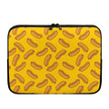 Yellow Hot Dog Pattern Print Laptop Sleeve