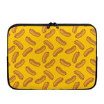 Yellow Hot Dog Pattern Print Laptop Sleeve