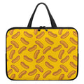 Yellow Hot Dog Pattern Print Laptop Sleeve With Handle
