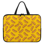 Yellow Hot Dog Pattern Print Laptop Sleeve With Handle