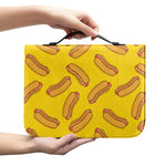 Yellow Hot Dog Pattern Print Leather Bible Cover