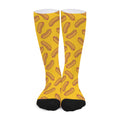 Yellow Hot Dog Pattern Print Long Socks