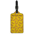 Yellow Hot Dog Pattern Print Luggage Tag
