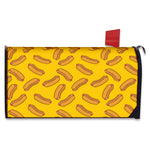 Yellow Hot Dog Pattern Print Mailbox Cover