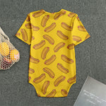 Yellow Hot Dog Pattern Print Men's Bodysuit