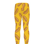 Yellow Hot Dog Pattern Print Men's leggings