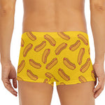Yellow Hot Dog Pattern Print Men's Short Boxer Briefs