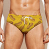 Yellow Hot Dog Pattern Print Men's Swim Briefs