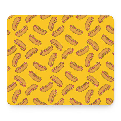 Yellow Hot Dog Pattern Print Mouse Pad