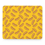 Yellow Hot Dog Pattern Print Mouse Pad