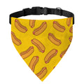 Yellow Hot Dog Pattern Print Over The Collar Dog Bandana