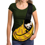 Yellow Hot Dog Pattern Print Pet Sling Carrier