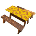 Yellow Hot Dog Pattern Print Picnic Table Cover
