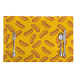 Yellow Hot Dog Pattern Print Placemat