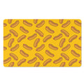 Yellow Hot Dog Pattern Print Polyester Doormat