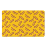 Yellow Hot Dog Pattern Print Polyester Doormat