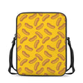 Yellow Hot Dog Pattern Print Rectangular Crossbody Bag