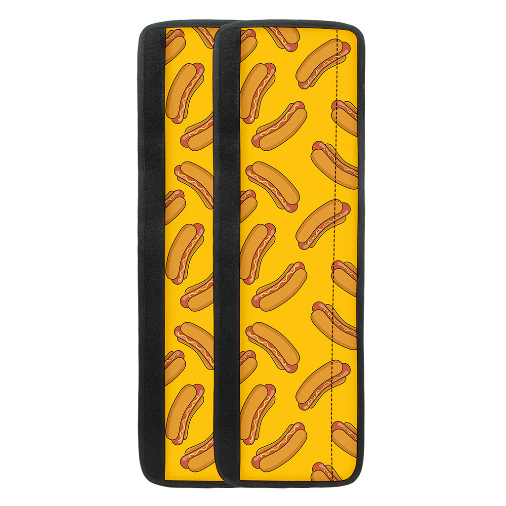 Yellow Hot Dog Pattern Print Refrigerator Handle Covers