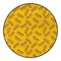 Yellow Hot Dog Pattern Print Round Floor Mat
