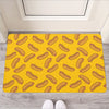 Yellow Hot Dog Pattern Print Rubber Doormat