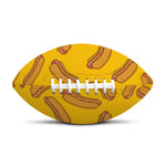Yellow Hot Dog Pattern Print Rugby Ball