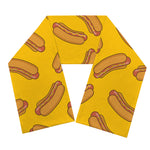 Yellow Hot Dog Pattern Print Scarf
