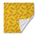 Yellow Hot Dog Pattern Print Silk Bandana