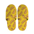 Yellow Hot Dog Pattern Print Slippers