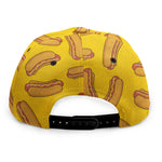 Yellow Hot Dog Pattern Print Snapback Cap