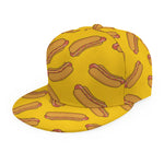 Yellow Hot Dog Pattern Print Snapback Cap