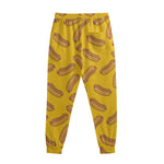 Yellow Hot Dog Pattern Print Sweatpants