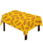 Yellow Hot Dog Pattern Print Tablecloth