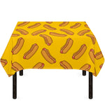 Yellow Hot Dog Pattern Print Tablecloth