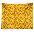 Yellow Hot Dog Pattern Print Tapestry
