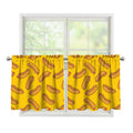 Yellow Hot Dog Pattern Print Tier Curtains