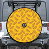 Yellow Hot Dog Pattern Print Tire Cover With Camera Hole