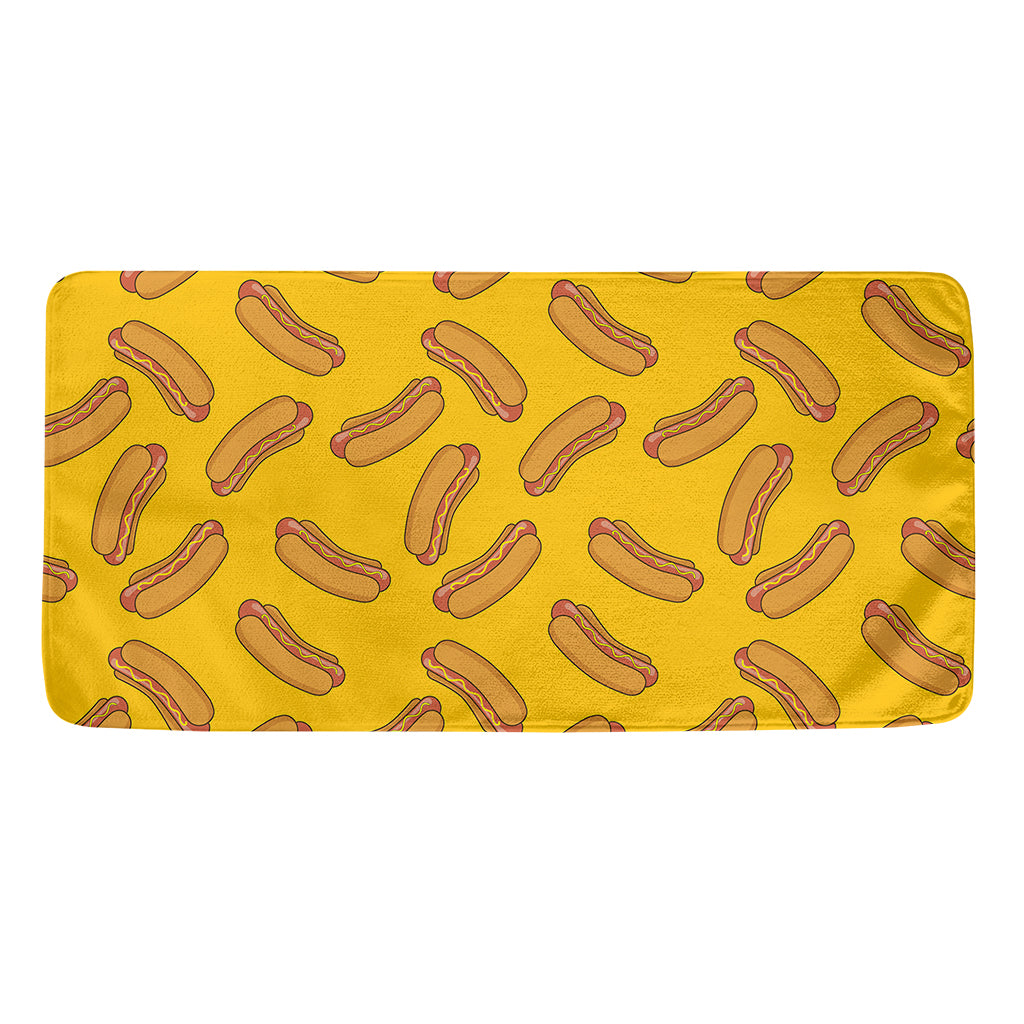 Yellow Hot Dog Pattern Print Towel