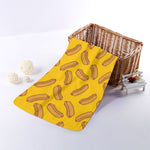 Yellow Hot Dog Pattern Print Towel