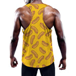 Yellow Hot Dog Pattern Print Training Tank Top